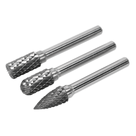 Sealey SDBK3 Tungsten Carbide Rotary Burr Set 3pc - SDBK3 - Sealey Tools UK - Workshop Tool Storage