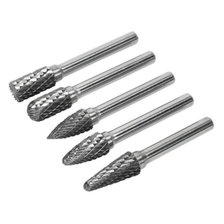 Sealey SDBK5 Tungsten Carbide Rotary Burr Set 5pc - SDBK5 - Sealey Tools UK - Workshop Tool Storage