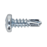 Sealey SDPH4213 Self Drilling Screw 4.2 x 13mm Pan Head Phillips Zinc Pack of 100 - SDPH4213 - Sealey Tools UK - Workshop Tool Storage