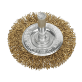 Sealey SFB50 Flat Wire Brush 50mm with 6mm Shaft - SFB50 - Sealey Tools UK - Workshop Tool Storage