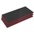 Sealey SFPK50R Easy Peel Shadow Foam® Red/Black 50mm - Pack of 3 - SFPK50R - Sealey Tools UK - Workshop Tool Storage