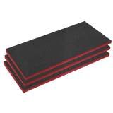 Sealey SFPK50R Easy Peel Shadow Foam® Red/Black 50mm - Pack of 3 - SFPK50R - Sealey Tools UK - Workshop Tool Storage