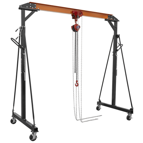 Sealey SG1000KITG Portable Adjustable Gantry Crane with Geared Trolley Combo 1 Tonne - SG1000KITG - Sealey Tools UK - Workshop Tool Storage