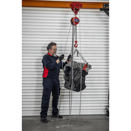 Sealey SG1000KITG Portable Adjustable Gantry Crane with Geared Trolley Combo 1 Tonne - SG1000KITG - Sealey Tools UK - Workshop Tool Storage