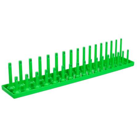 Sealey SH1217HV Socket Holder 1/2"Sq Drive 10 - 27mm Hi - Vis Green - SH1217HV - Sealey Tools UK - Workshop Tool Storage