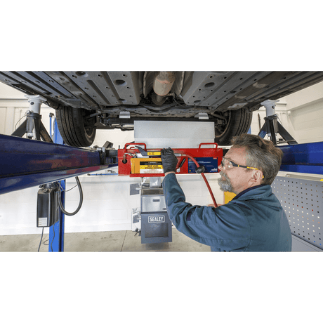 Sealey SJBEX200A Air Jacking Beam 2tonne with Arm Extenders & Flat Roller Supports - SJBEX200A - Sealey Tools UK - Workshop Tool Storage