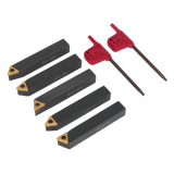 Sealey SM3025CS2 Indexable 8mm Lathe Turning Tool Set 5pc - SM3025CS2 - Sealey Tools UK - Workshop Tool Storage