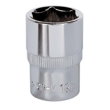 Sealey SP1219 WallDrive® Socket 19mm 1/2"Sq Drive Fully Polished - SP1219 - Sealey Tools UK - Workshop Tool Storage