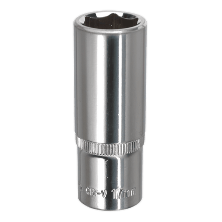 Sealey SP3817D WallDrive® Socket 17mm Deep 3/8"Sq Drive Fully Polished - SP3817D - Sealey Tools UK - Workshop Tool Storage