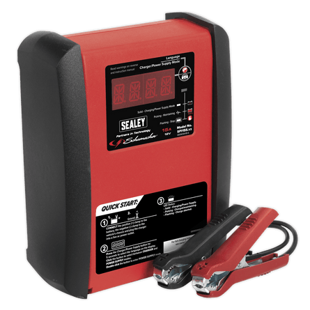 Sealey SPI15S Schumacher® Intelligent Speed Charge Battery Charger 15A 12V - SPI15S - Sealey Tools UK - Workshop Tool Storage