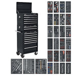 Sealey SPTCOMBO2 Tool Chest Combination 14 Drawer with Ball Bearing Runners - Black & 1179pc Tool Kit - Combo Kits - SLY-15356 - Sealey Tools UK - Workshop Tool Storage