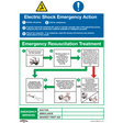 Sealey SS33P1 Safe Conditions Safety Sign - Electric Shock Emergency Action - Rigid Plastic - SS33P1 - Sealey Tools UK - Workshop Tool Storage