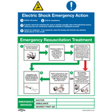 Sealey SS33P1 Safe Conditions Safety Sign - Electric Shock Emergency Action - Rigid Plastic - SS33P1 - Sealey Tools UK - Workshop Tool Storage