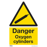 Sealey SS61V1 Danger Oxygen Cylinders - Warning Safety Sign - Self - Adhesive Vinyl - SS61V1 - Sealey Tools UK - Workshop Tool Storage