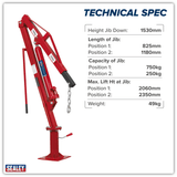 Sealey SSC750 Static Mounted Crane 750kg - SSC750 - Sealey Tools UK - Workshop Tool Storage