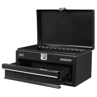 Sealey Superline Pro® Mini Toolbox with Drawer - Black - APMTB2 - APMTB2 - Sealey Tools UK - Workshop Tool Storage
