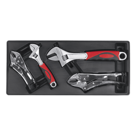 Sealey TBT04 Tool Tray with Locking Pliers & Adjustable Wrench Set 4pc - TBT04 - Sealey Tools UK - Workshop Tool Storage