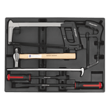 Sealey TBT30 Tool Tray with Pry Bar, Hammer & Hacksaw Set 6pc - TBT30 - Sealey Tools UK - Workshop Tool Storage