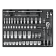 Sealey TBT31 Tool Tray with Socket Set 55pc 3/8" & 1/2"Sq Drive - TBT31 - Sealey Tools UK - Workshop Tool Storage