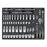 Sealey TBT31 Tool Tray with Socket Set 55pc 3/8" & 1/2"Sq Drive - TBT31 - Sealey Tools UK - Workshop Tool Storage