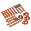 Sealey TDRWKIT Car Transporter Ratchet Tie Down Alloy/Steel Wheel Kit 4pc 50mm x 3m 4500kg Breaking Strength - TDRWKIT - Sealey Tools UK - Workshop Tool Storage
