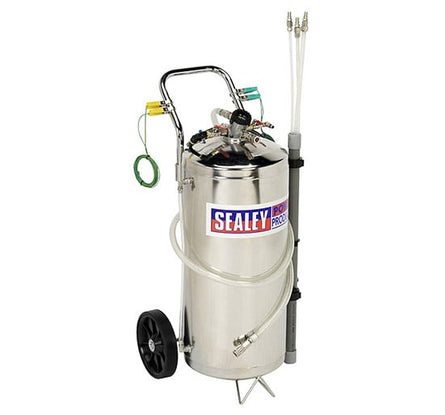 Sealey TP200S Air Operated Fuel Drainer 40ltr Stainless Steel - SLY-16061 - Sealey Tools UK - Workshop Tool Storage