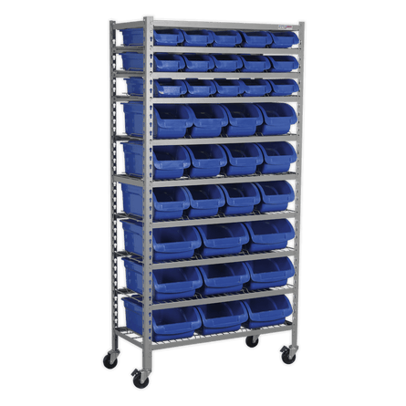 Sealey TPS36 Mobile Bin Storage System 36 Bins - TPS36 - Sealey Tools UK - Workshop Tool Storage