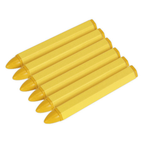 Sealey TST14 Yellow Tyre Marking Crayon - Pack of 6 - TST14 - Sealey Tools UK - Workshop Tool Storage