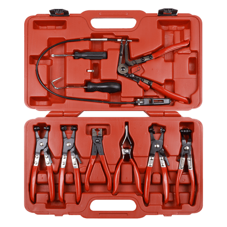 Sealey VS1662 9pc Hose Clip Removal Tool Set - VS1662 - Sealey Tools UK - Workshop Tool Storage