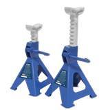 Sealey VS2002BL Axle Stands (Pair) 2tonne Capacity per Stand Ratchet Type - Blue - VS2002BL - Sealey Tools UK - Workshop Tool Storage