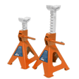 Sealey VS2002OR Axle Stands (Pair) 2tonne Capacity per Stand Ratchet Type - Orange - VS2002OR - Sealey Tools UK - Workshop Tool Storage