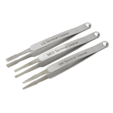 Sealey VS9202 Terminal Cleaner Set 3pc - Diamond Grip - VS9202 - Sealey Tools UK - Workshop Tool Storage