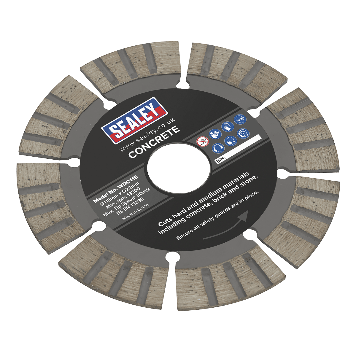 Sealey Rigger Jigger Sealey Concrete Cutting Disc Dry Use 115mm | WDC115 – Workshop Tool Storage
