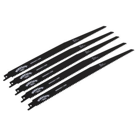 Sealey WRS3021/300 Reciprocating Saw Blade 300mm 6tpi - Pack of 5 - WRS3021/300 - Sealey Tools UK - Workshop Tool Storage