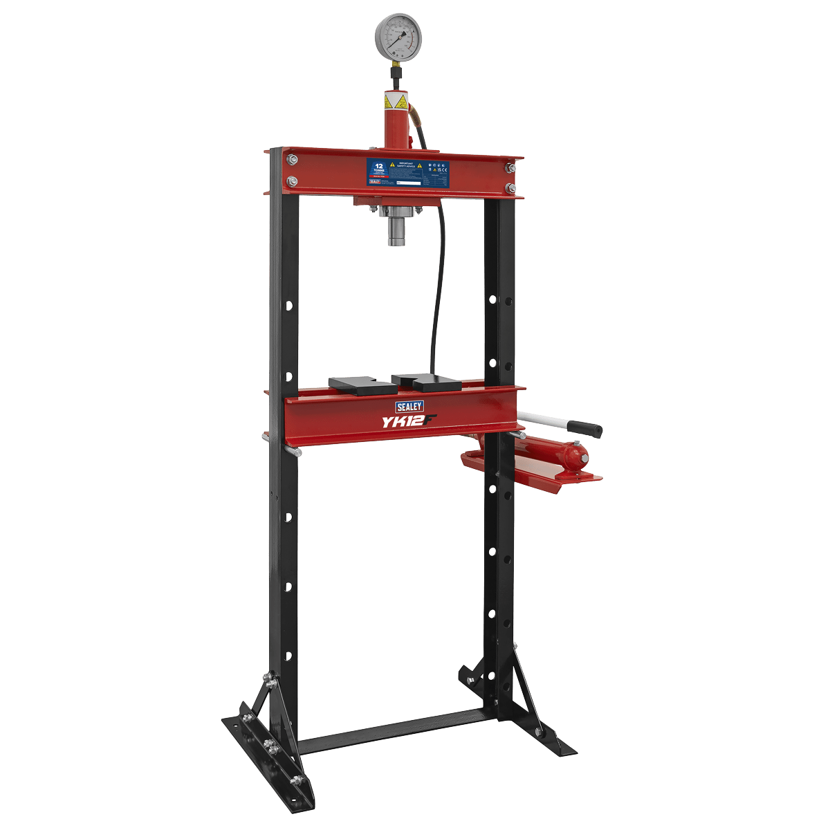 Sealey YK12F Hydraulic Press 12 Tonne Floor Type - YK12F - Sealey Tools UK - Workshop Tool Storage