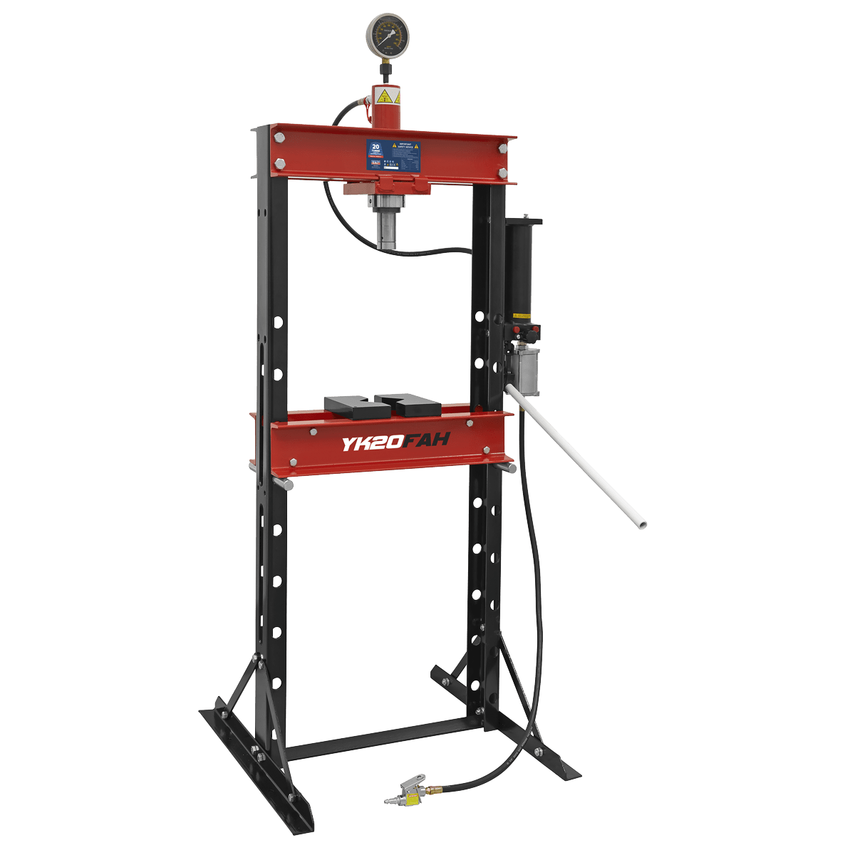 Sealey YK20FAH Air/Hydraulic Press 20tonne Floor Type - YK20FAH - Sealey Tools UK - Workshop Tool Storage