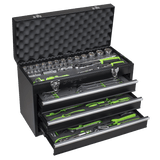 Siegen S01266 3 Drawer Portable Tool Chest with 98pc Tool Kit - S01266 - Sealey Tools UK - Workshop Tool Storage