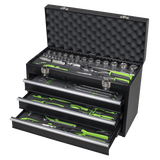 Siegen S01266 3 Drawer Portable Tool Chest with 98pc Tool Kit - S01266 - Sealey Tools UK - Workshop Tool Storage