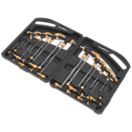 Siegen S0916 16pc T - Handle TRX - Star* & Hex Key Set - S0916 - Sealey Tools UK - Workshop Tool Storage