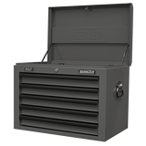 Superline Pro AP26059TG 5 Drawer Topchest with Ball - Bearing Slides - Grey/Black - AP26059TG - Sealey Tools UK - Workshop Tool Storage