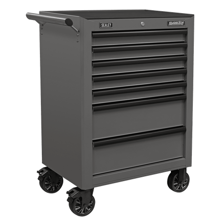 Superline Pro AP26479TG 7 Drawer Rollcab with Ball - Bearing Slides ‚¬€œ Grey/Black - AP26479TG - Sealey Tools UK - Workshop Tool Storage