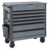 Superline Pro AP366G 6 Drawer Mobile Tool Cabinet with Ball Bearing Slides - Grey - AP366G - Sealey Tools UK - Workshop Tool Storage