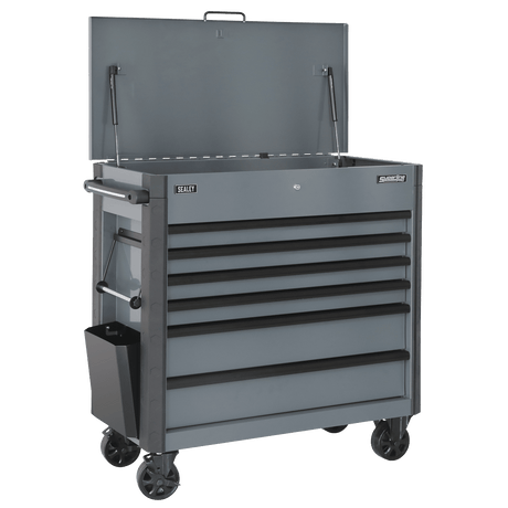 Superline Pro AP366G 6 Drawer Mobile Tool Cabinet with Ball Bearing Slides - Grey - AP366G - Sealey Tools UK - Workshop Tool Storage