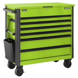Superline Pro AP366HV 6 Drawer Mobile Tool Cabinet with Ball Bearing Slides - Green - AP366HV - Sealey Tools UK - Workshop Tool Storage