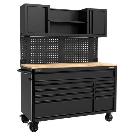 Superline Pro AP5210BE 10 Drawer Mobile Workstation - AP5210BE - Sealey Tools UK - Workshop Tool Storage
