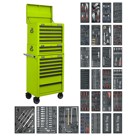 Superline Pro SPTHVCOMBO1 14 Drawer Tool Chest Combination with 1179pc Tool Kit - SPTHVCOMBO1 - Sealey Tools UK - Workshop Tool Storage